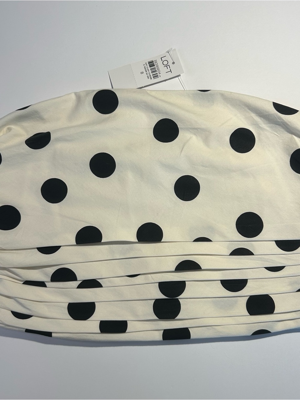 LOFT Black & White Polka Dot Strapless Top